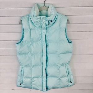 Eddie Bauer gorgeous quilted  cool aqua down vest in medium